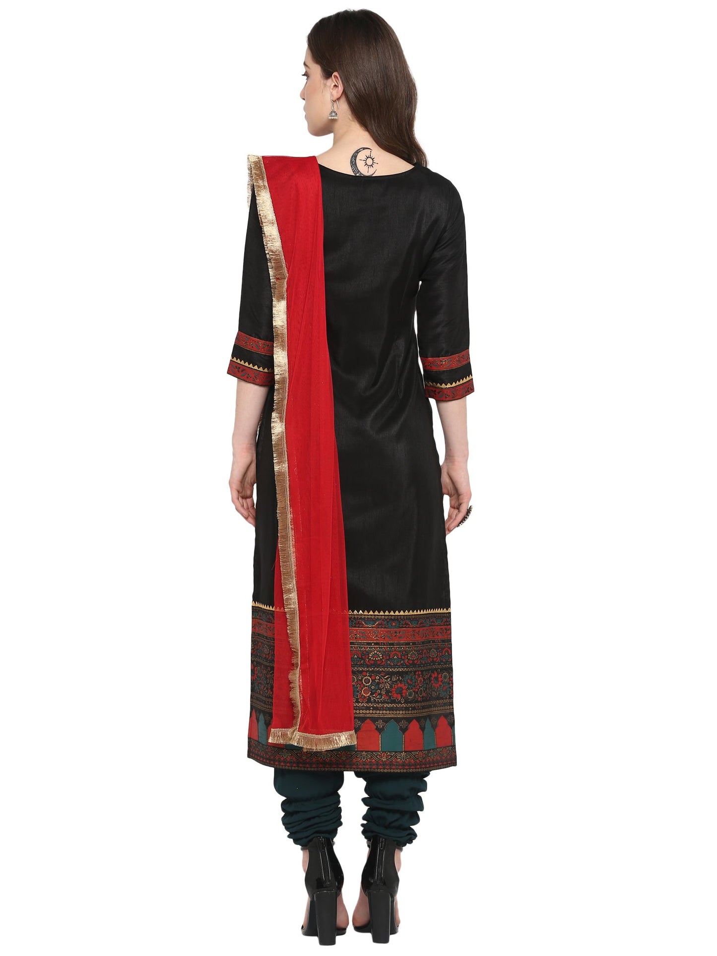 Women's  Black Straight Kurta Set