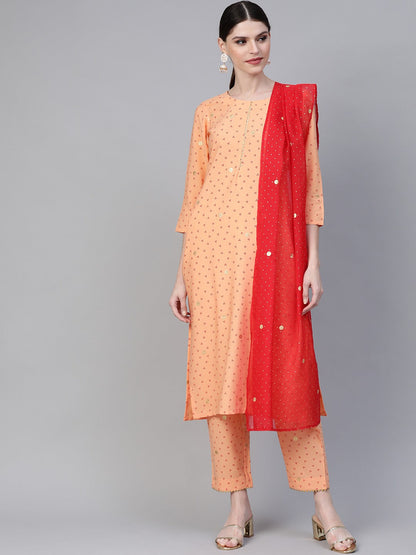 Women's Bandhani Printed Kurta Set