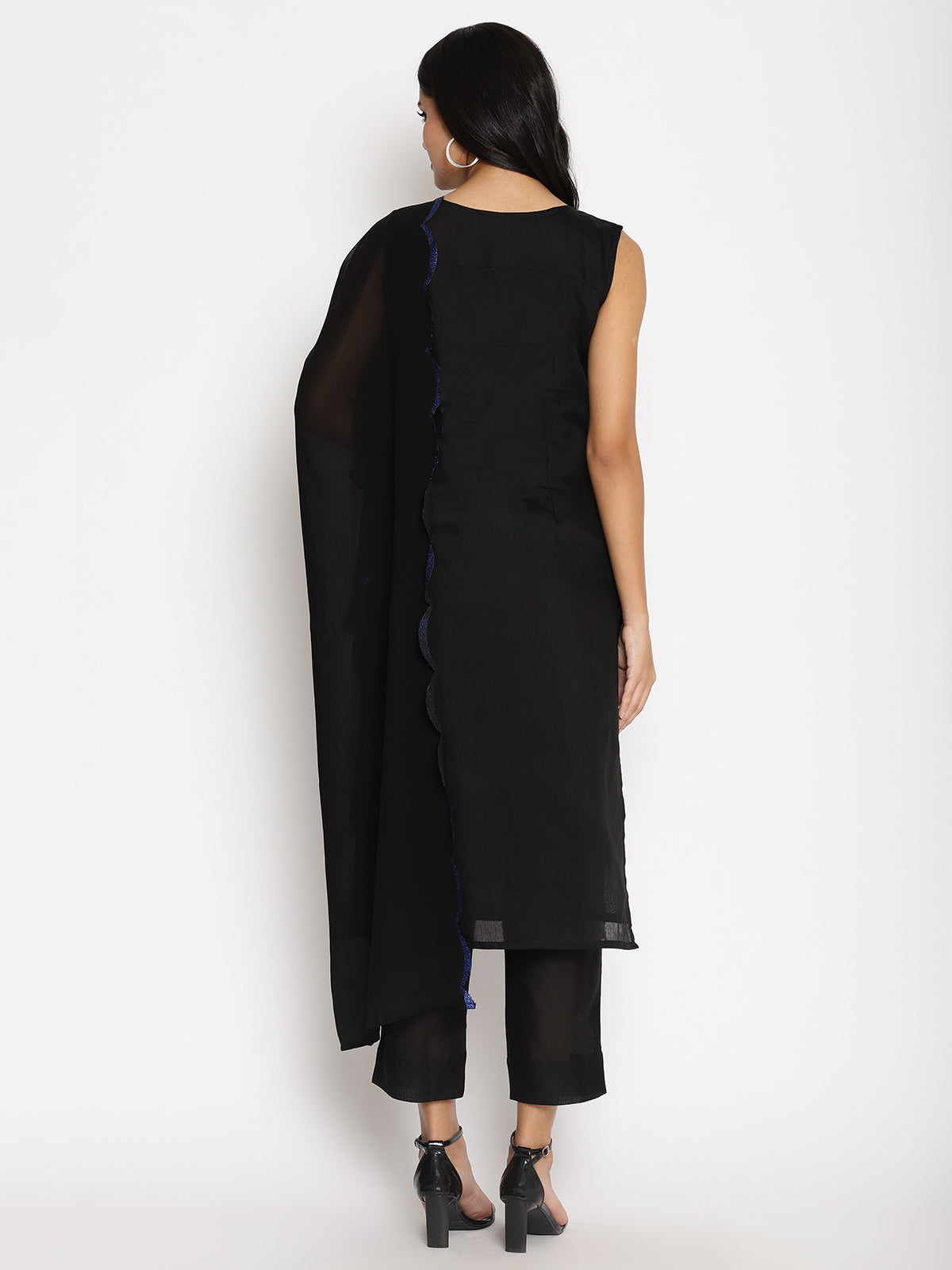 Women's  Chanderi Kurta Pant With Dupatta Se