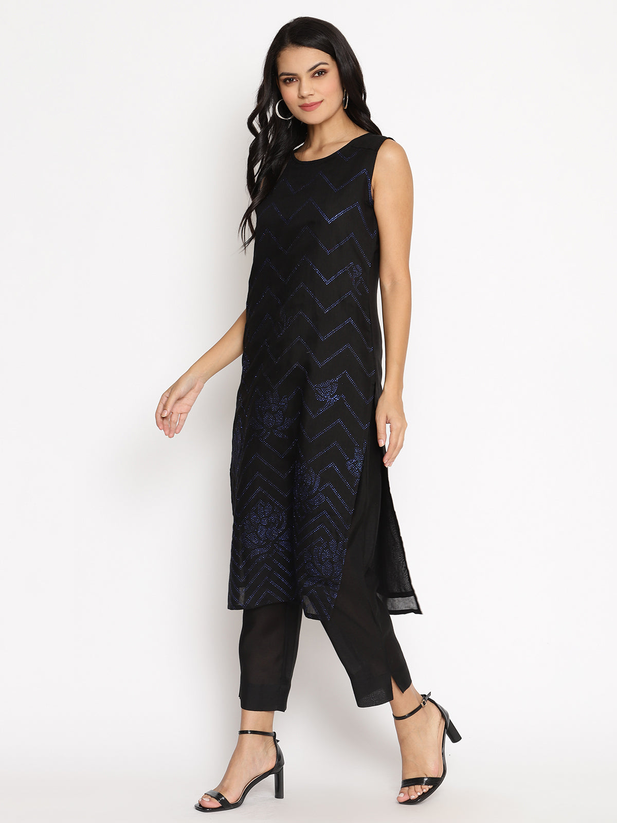 Women's  Chanderi Kurta Pant With Dupatta Se