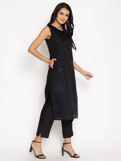 Women's  Chanderi Kurta Pant With Dupatta Se