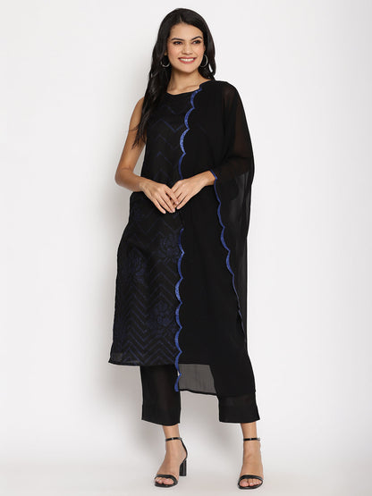Women's  Chanderi Kurta Pant With Dupatta Se