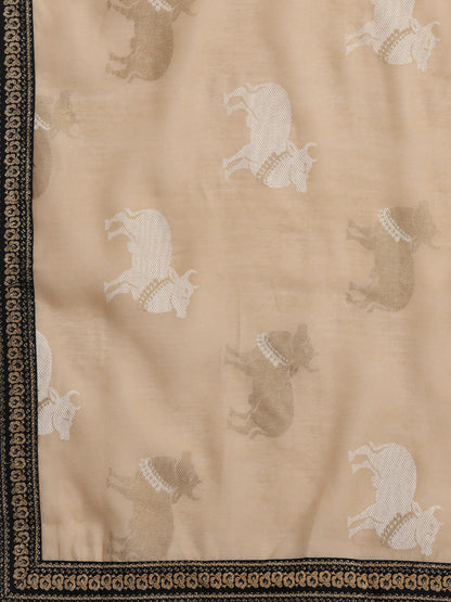 Women's  Printed Black Straight Kurta Set