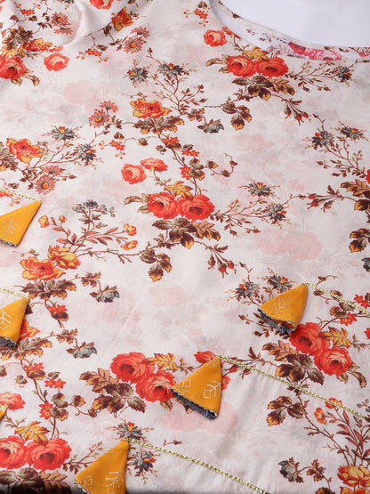 Women's  Off White Printed Kurta Set