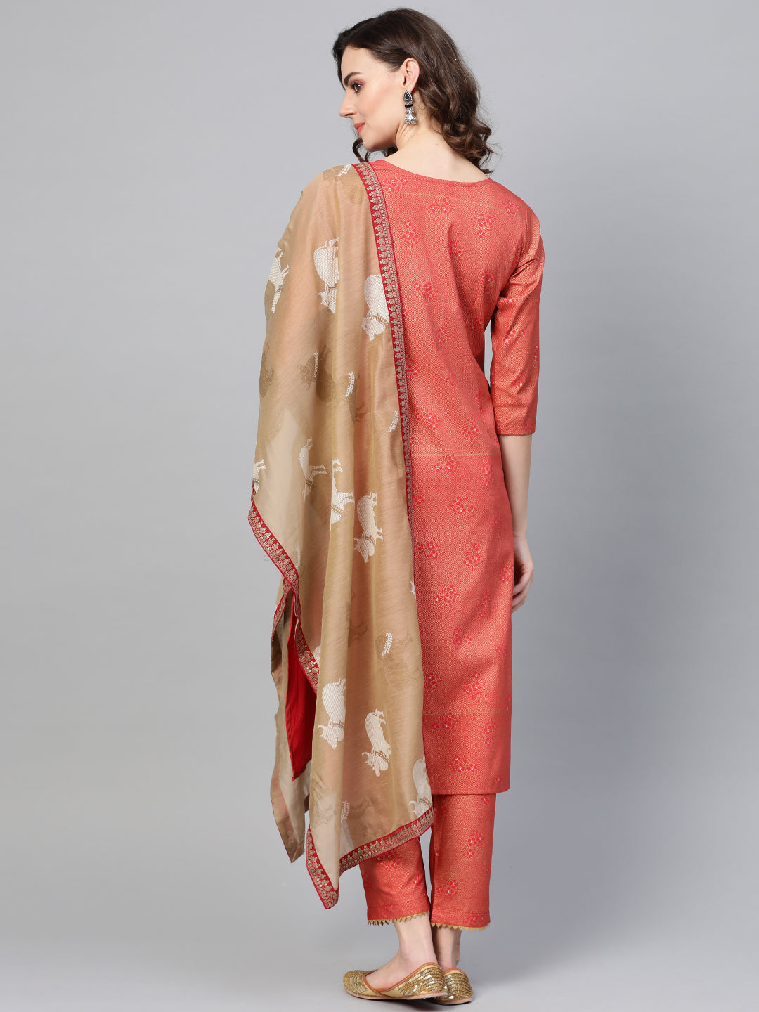 Women's Straight Red Kurta Set