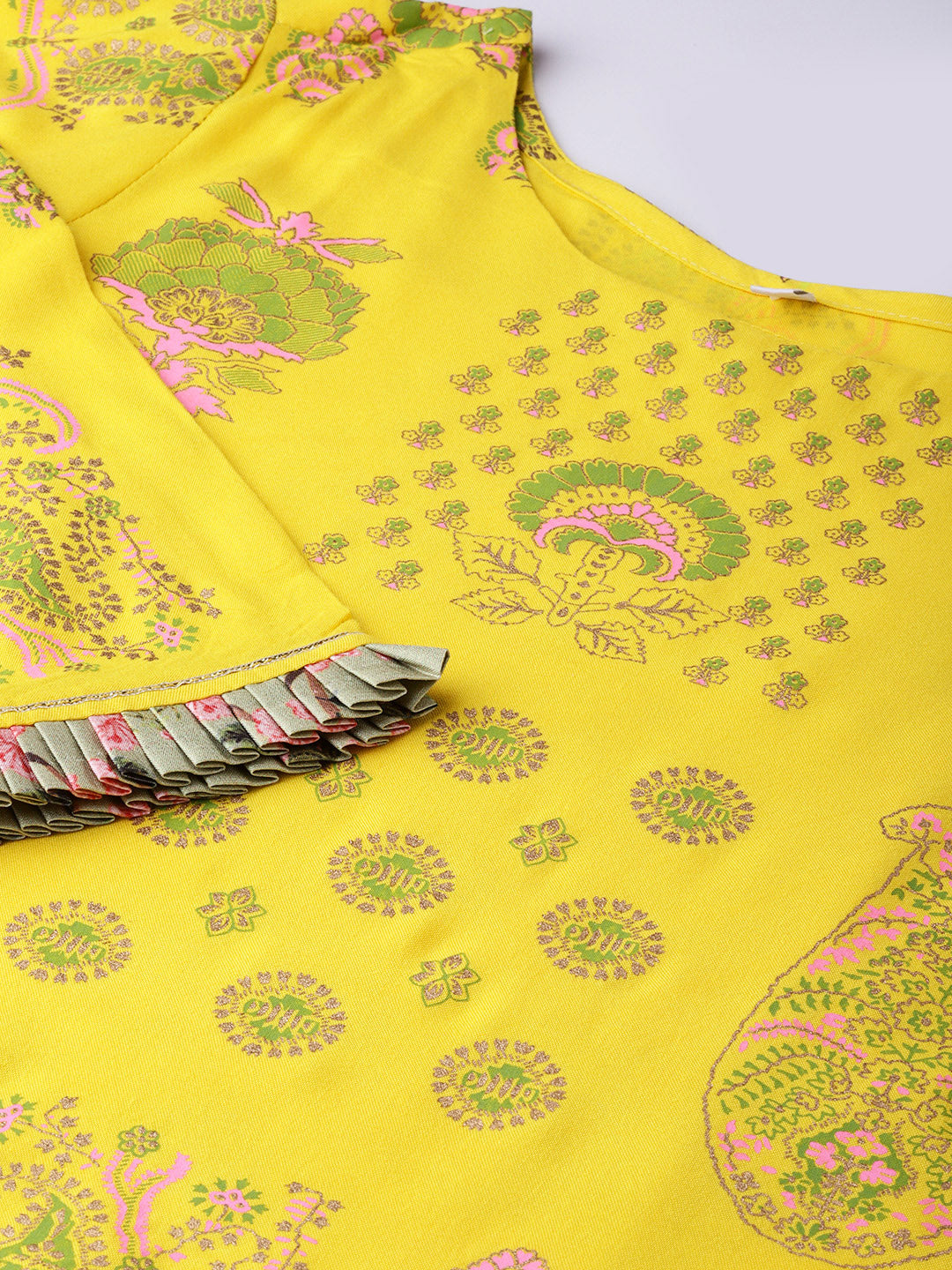 Women's  Yellow Printed Kurta Set