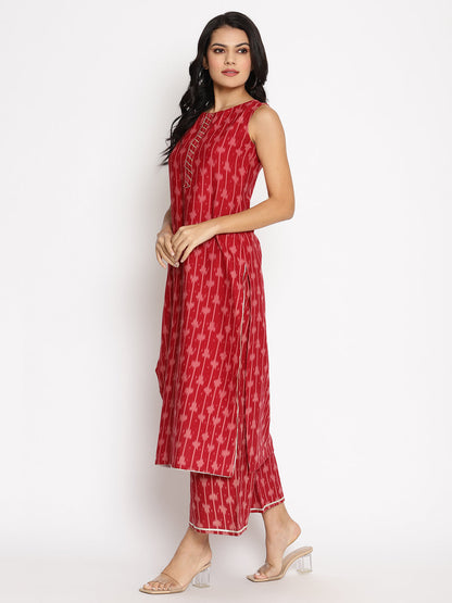 Women's Cotton Printed Kurta Plazzo With Dupatta Se