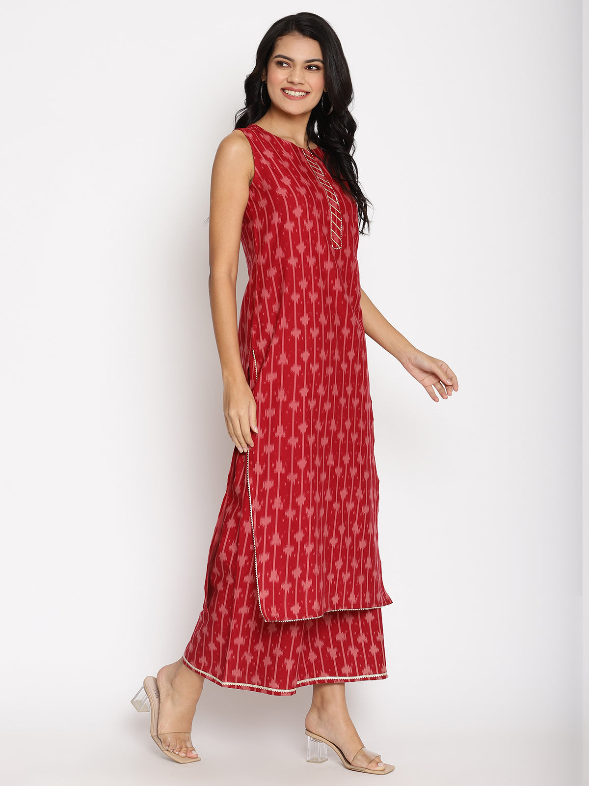 Women's Cotton Printed Kurta Plazzo With Dupatta Se