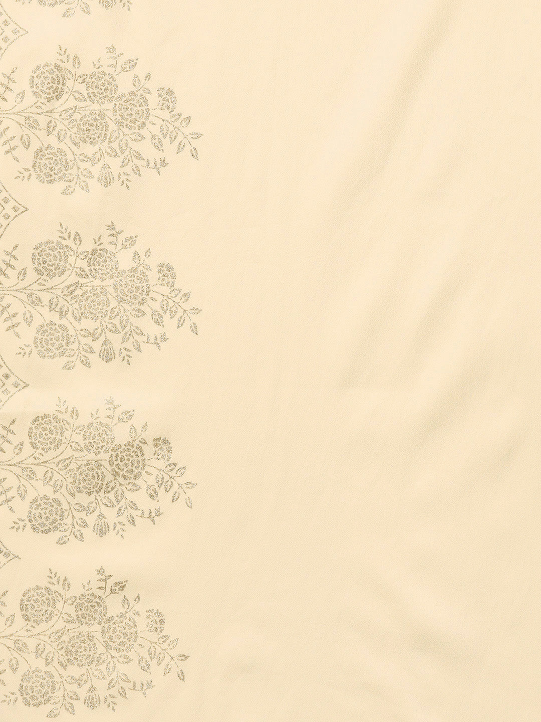 Women's S Cream Straight Kurta Sets