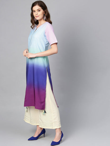 Women's Multi Color Dyed Kurta Set