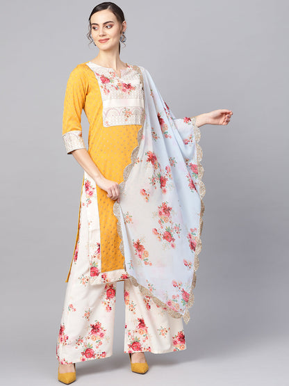 Women's  Printed Floral Kurta Set