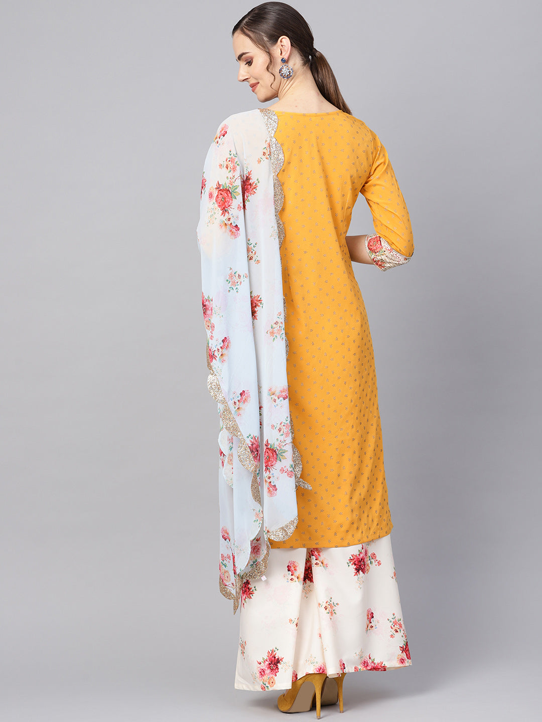 Women's  Printed Floral Kurta Set