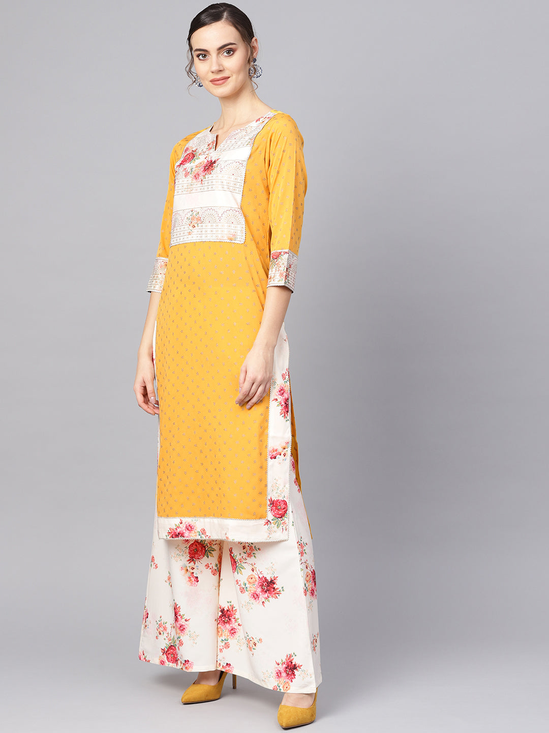 Women's  Printed Floral Kurta Set