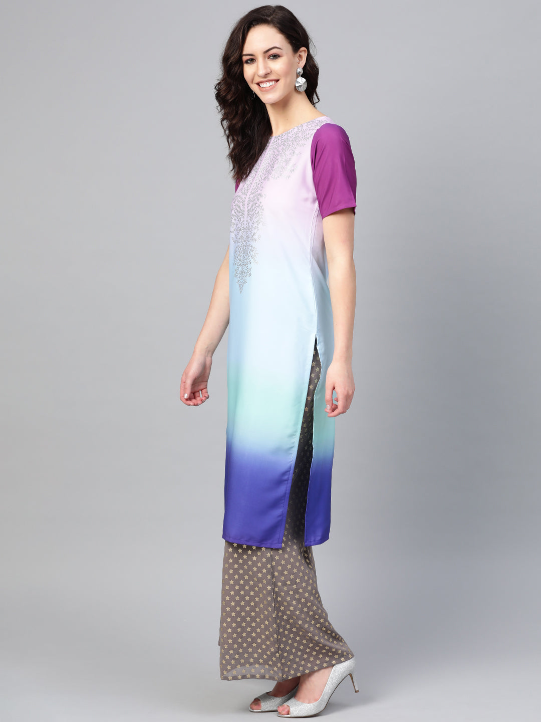 Women's  Multicolour Straight Kurta Set