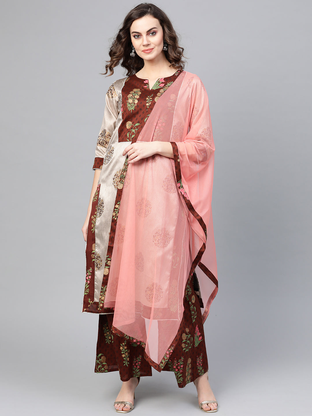 Women's Printed Straight Kurta Set With Dupatt