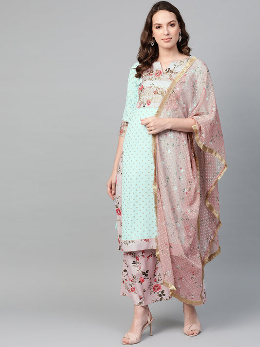 Women's  Printed Straight Kurta Set