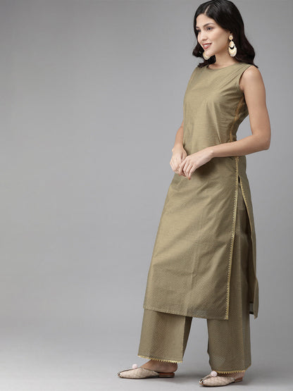 Women's  Printed Sleeveless Kurta Set