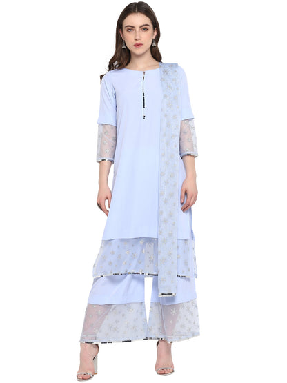 Women's  Light Blue Kurta Set
