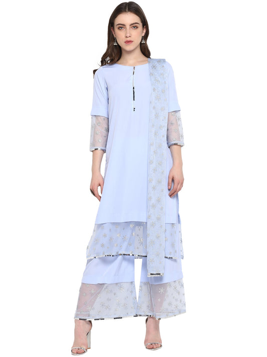 Women's  Light Blue Kurta Set