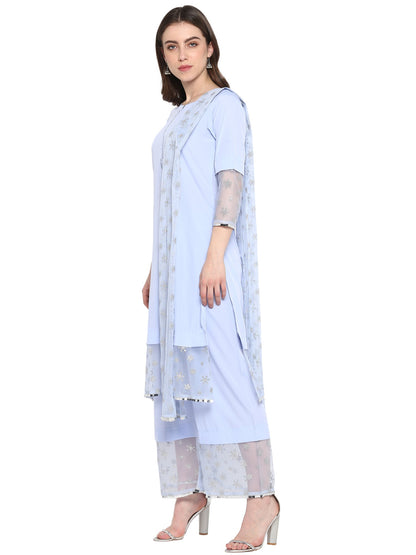 Women's  Light Blue Kurta Set