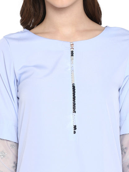 Women's  Light Blue Kurta Set
