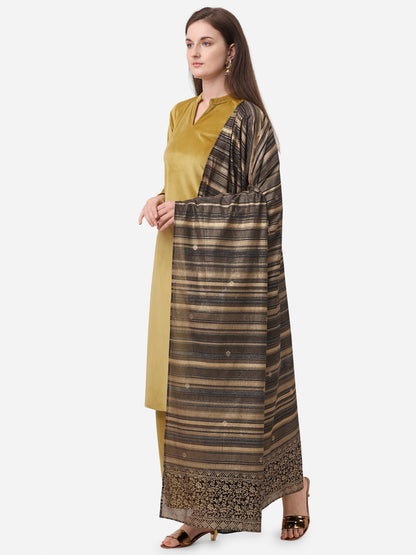 Women's Mustard Plain Velvet Kurta With Palazz