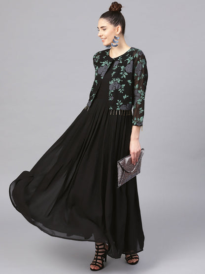 Women's Black A-Line Kurta Sets