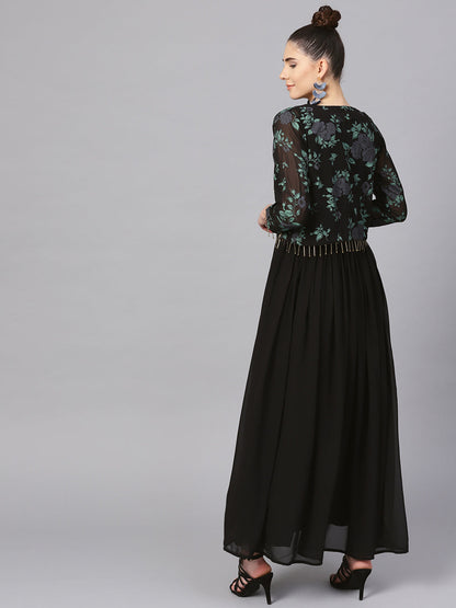 Women's Black A-Line Kurta Sets