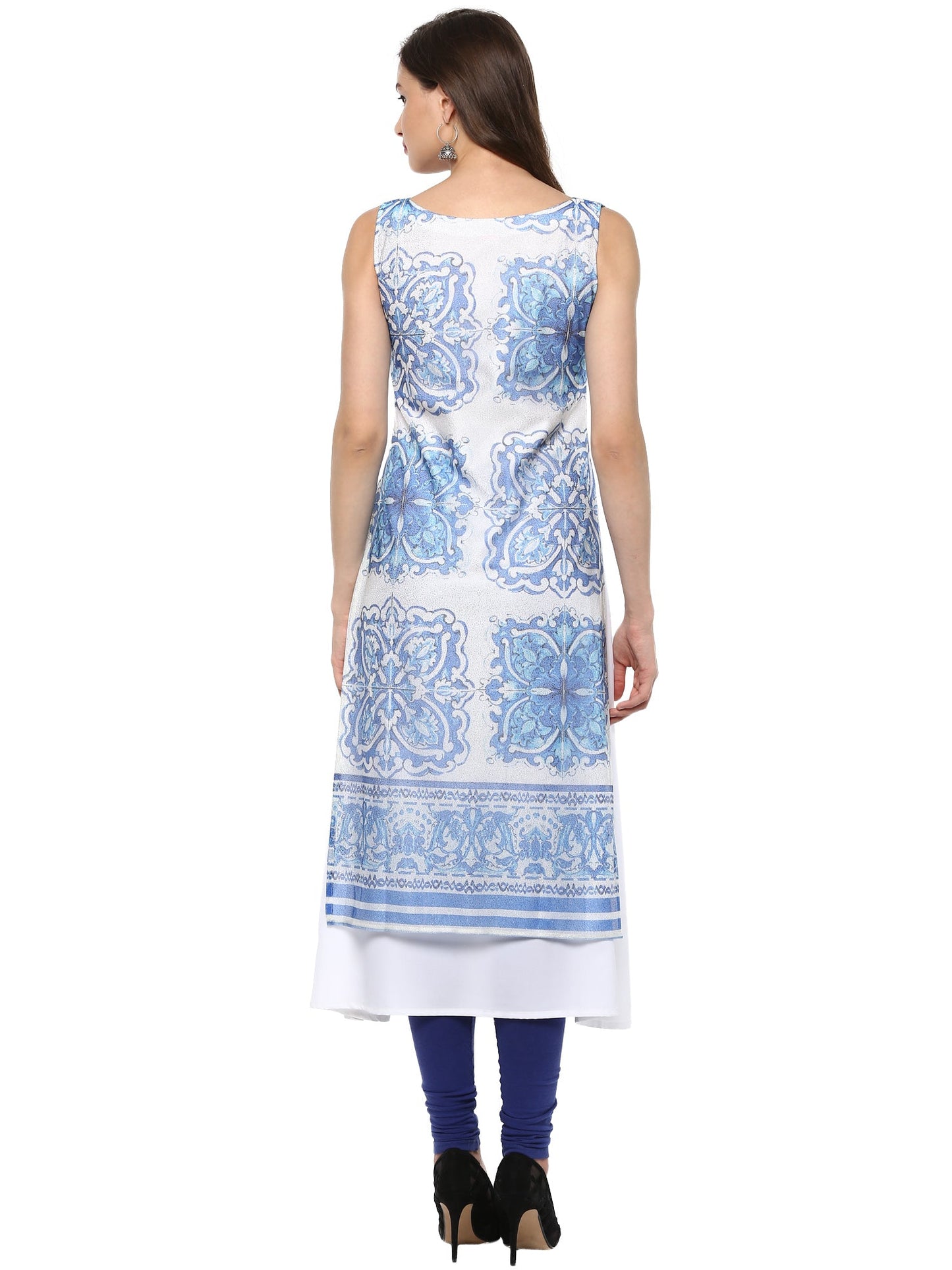 Women's Double Layered A- Line Crepe Only Kurti