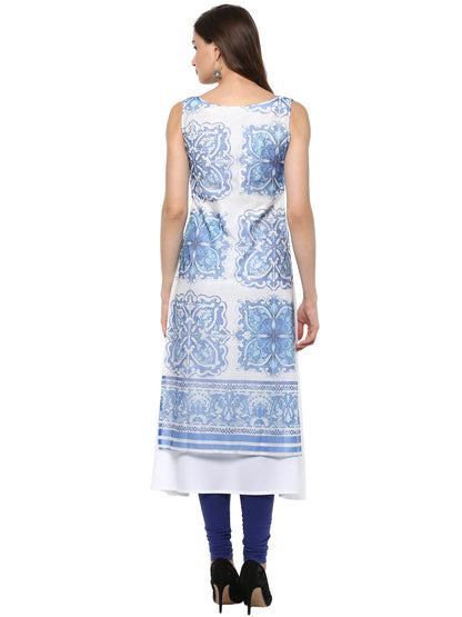 Women's Double Layered A- Line Crepe Only Kurti