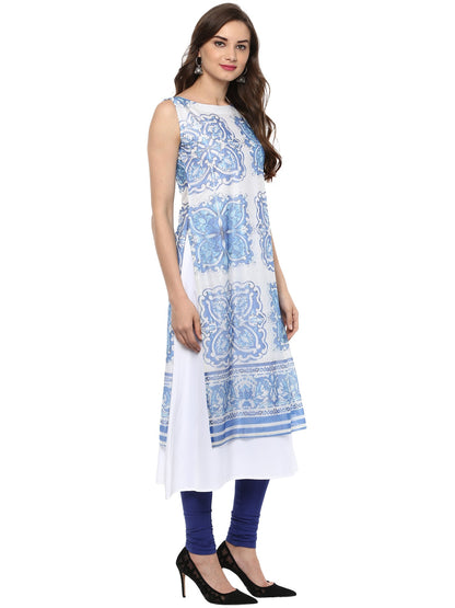 Women's Double Layered A- Line Crepe Only Kurti