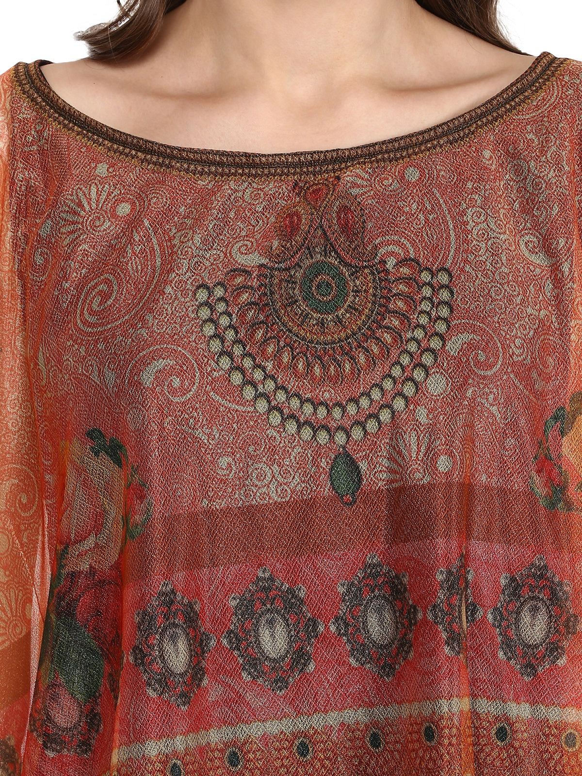 Women's Black Crepe Printed Kurta With Attached Dupatta