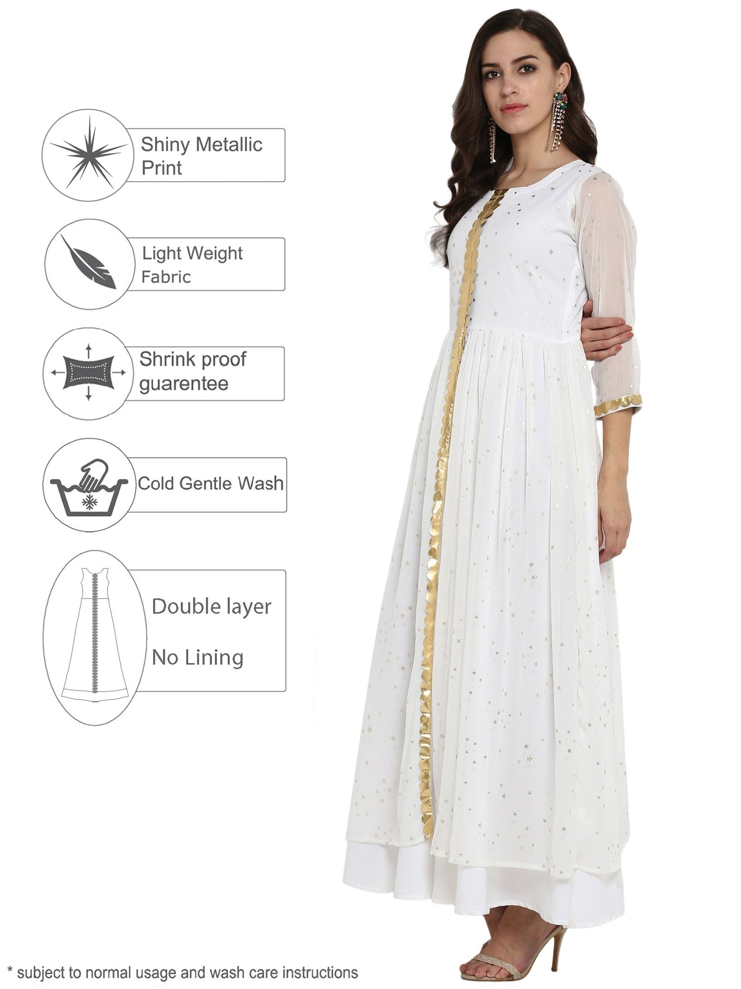 Women's Designer Double Layer Dress Only