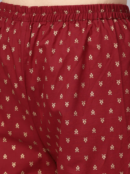Women's Maroon Straight Kurta Sets