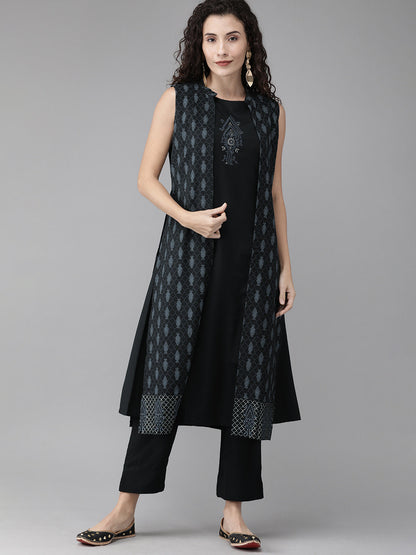 Women's Crepe Indo Western Set