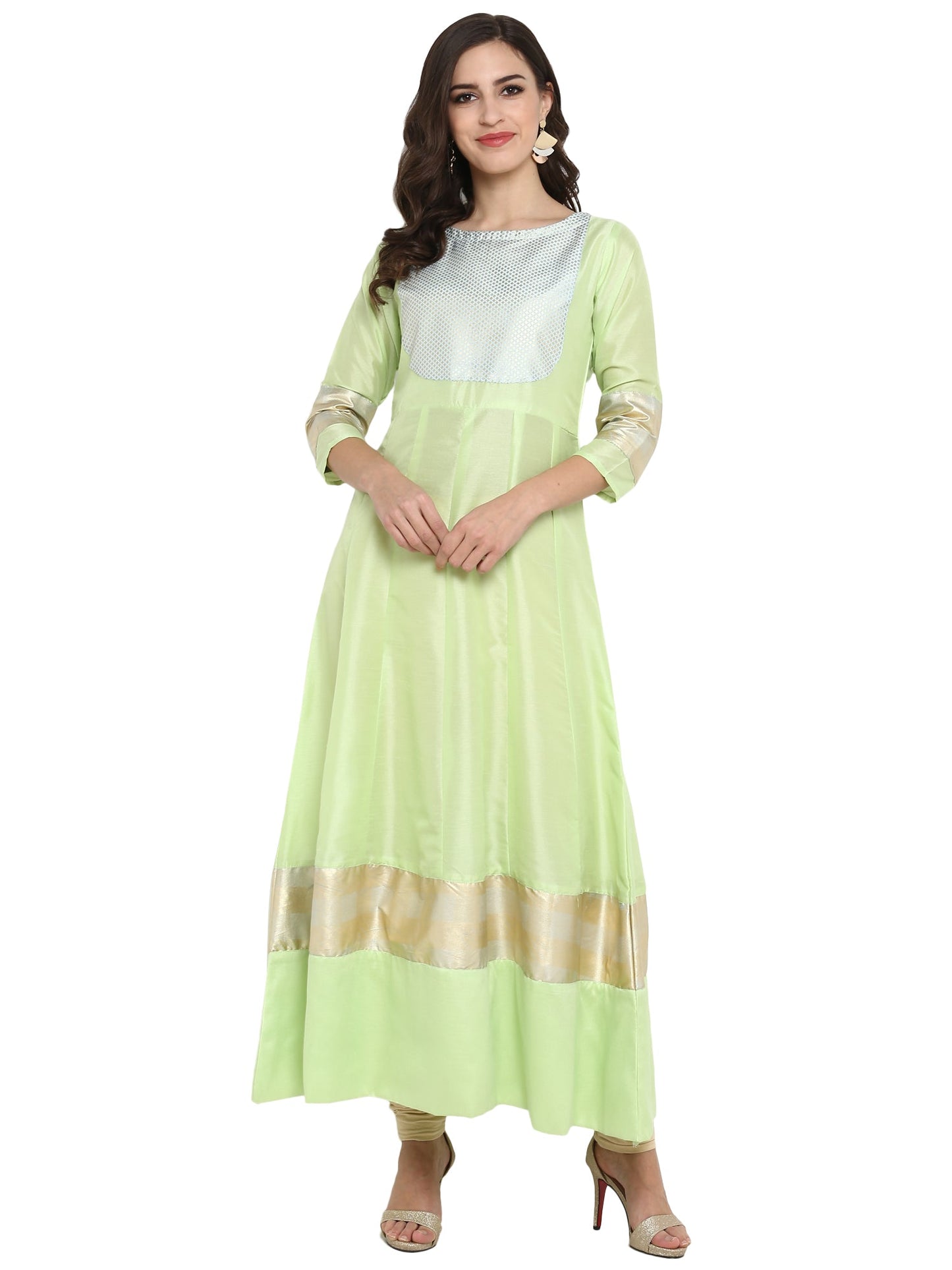 Women's Partywear Foil Print Anarkali Kurta Onlykurta Only
