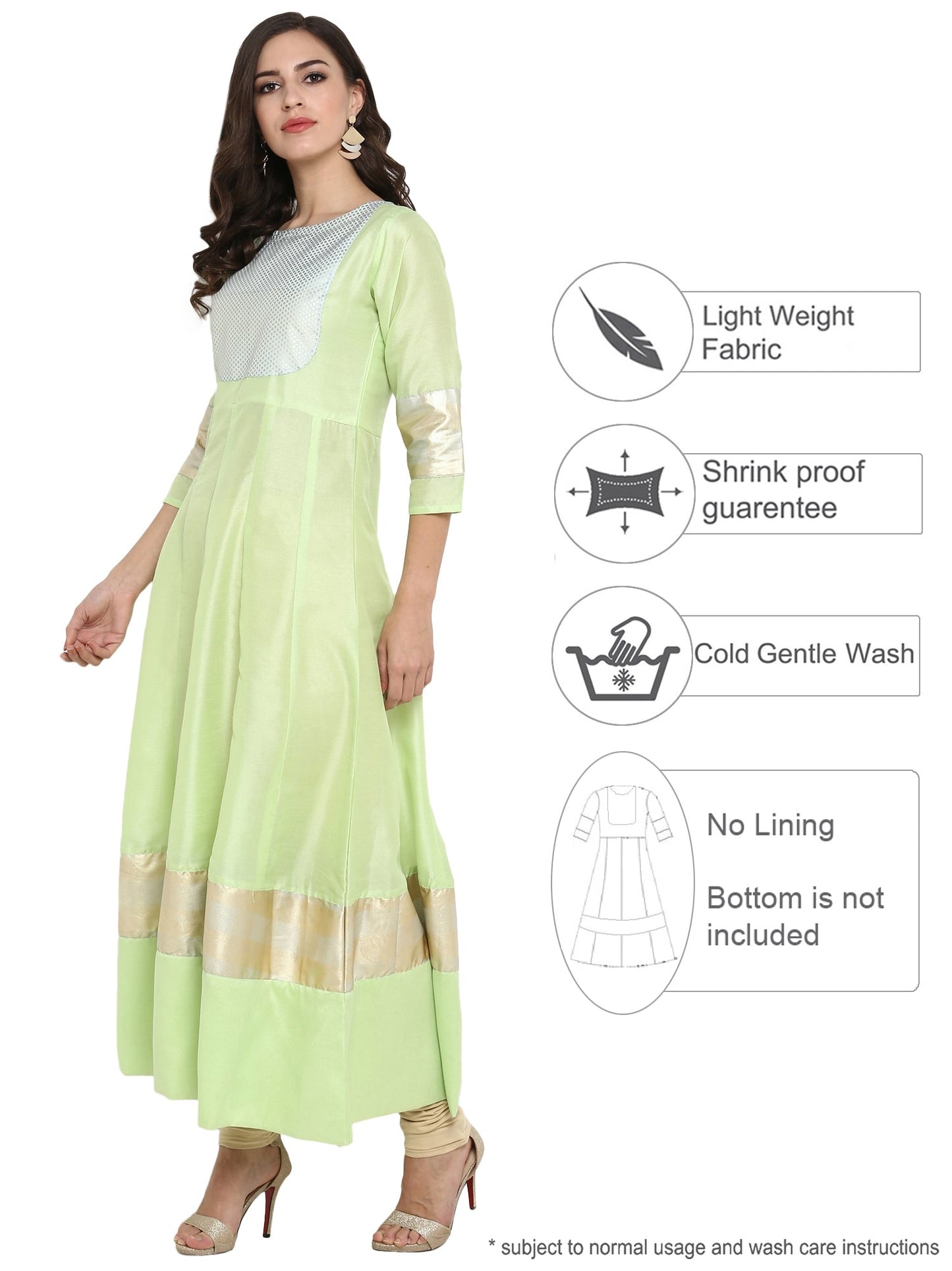 Women's Partywear Foil Print Anarkali Kurta Onlykurta Only