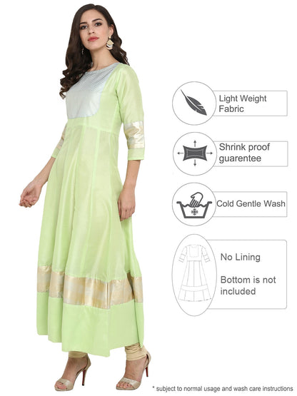 Women's Partywear Foil Print Anarkali Kurta Onlykurta Only