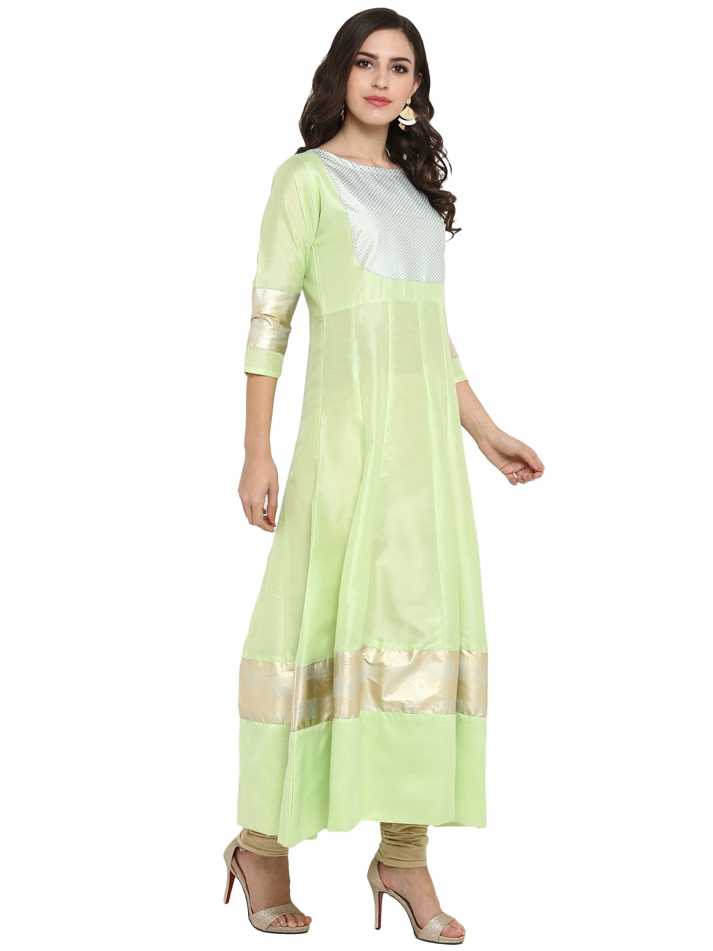 Women's Partywear Foil Print Anarkali Kurta Onlykurta Only