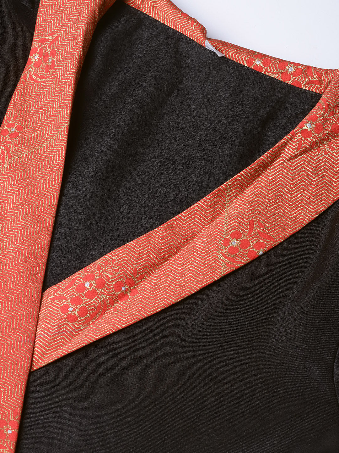 Women's Black Plain A-Line Only Kurta