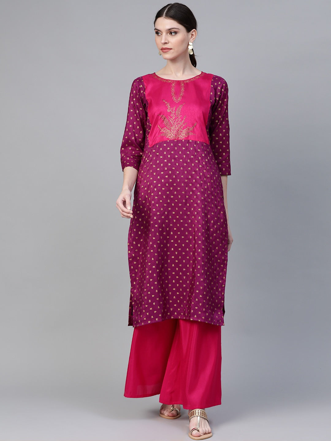 Women's Printed Kurta With Palazzo