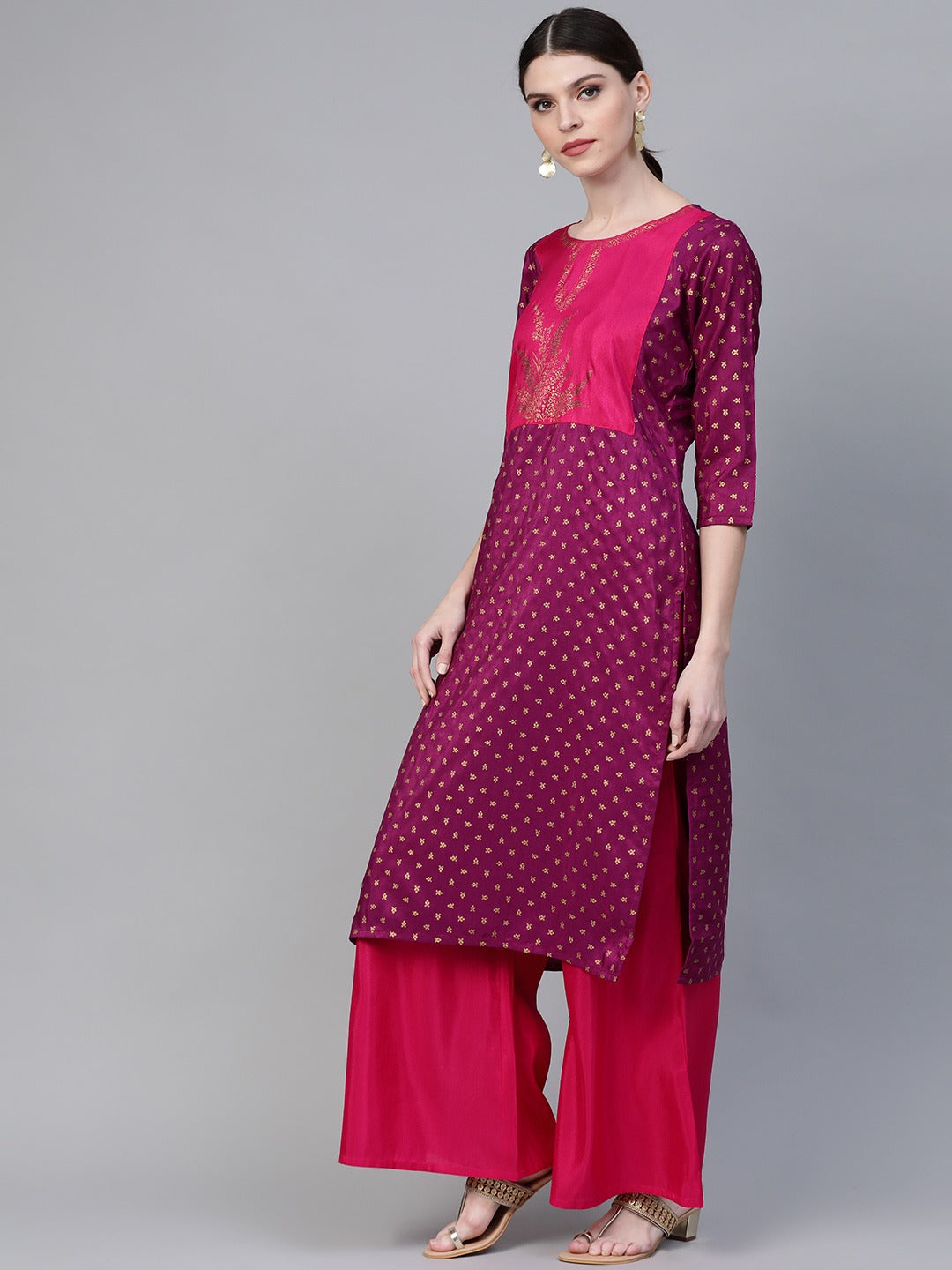 Women's Printed Kurta With Palazzo