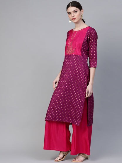 Women's Printed Kurta With Palazzo