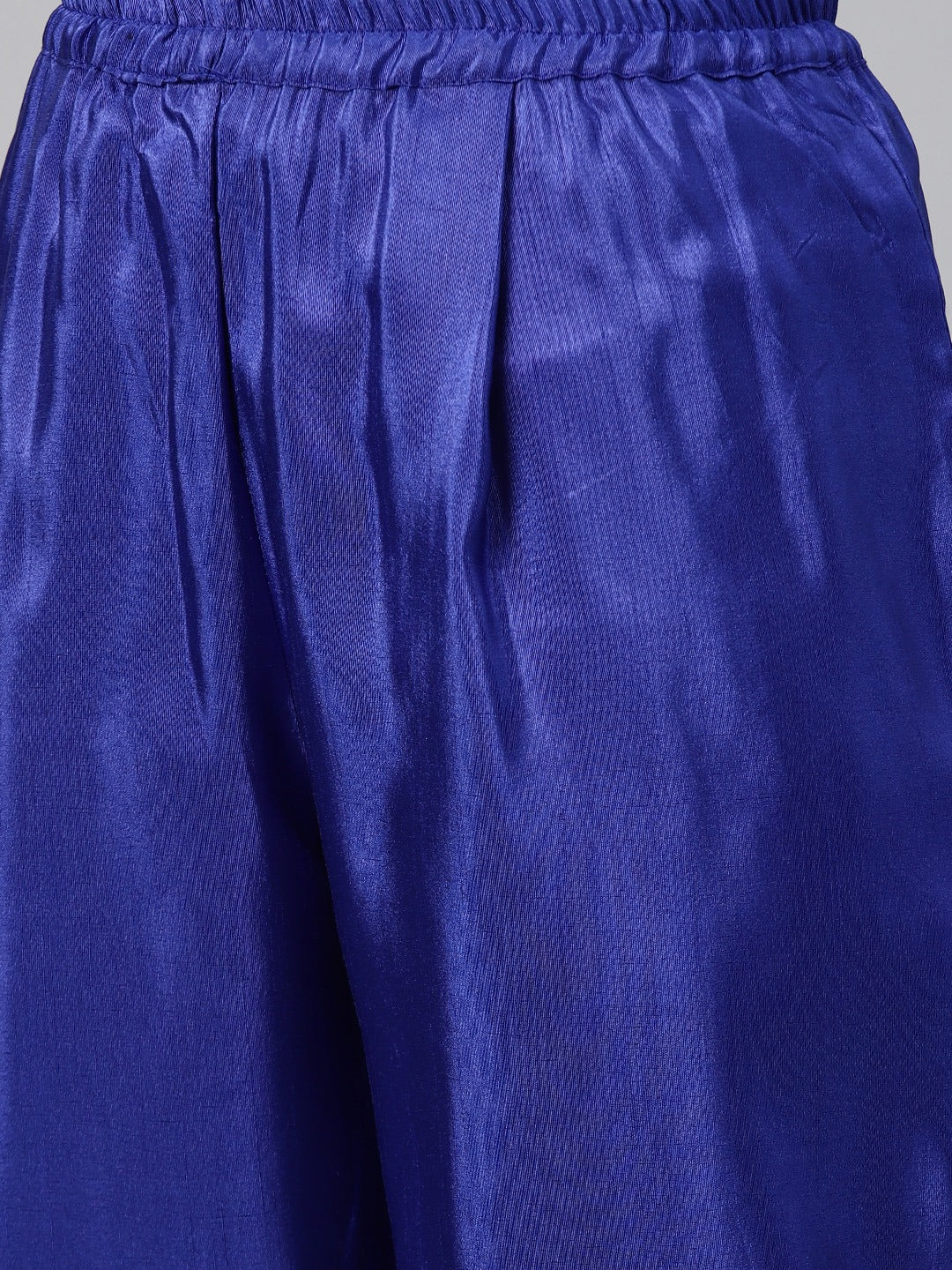 Women's  Royal Blue Poly Silk Salwar Suit Se