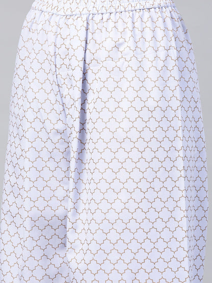Women's Crepe Printed Kurta Palazzo Se