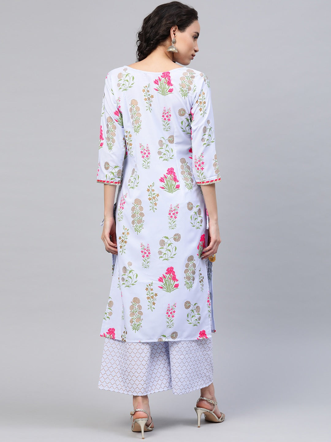 Women's Crepe Printed Kurta Palazzo Se