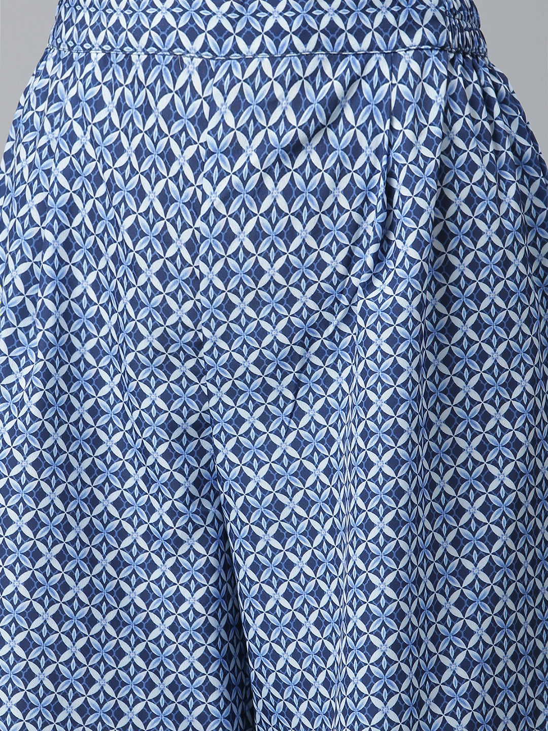 Women's Crepe Navy Blue Kurta With Palazzo
