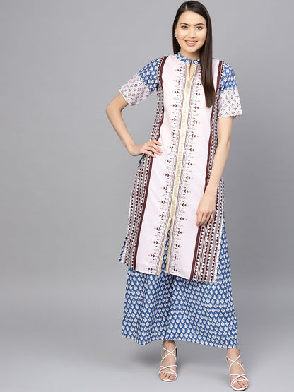 Women's White Cotton Printed Kurta
