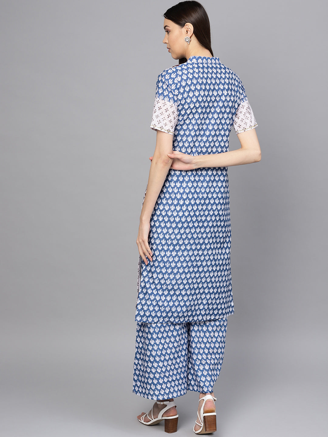 Women's White Cotton Printed Kurta