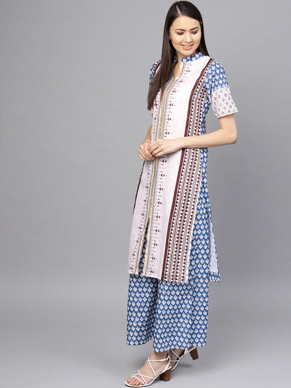 Women's White Cotton Printed Kurta